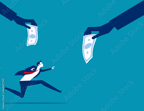 Money or taxes stolen. Business vector illustration concept
