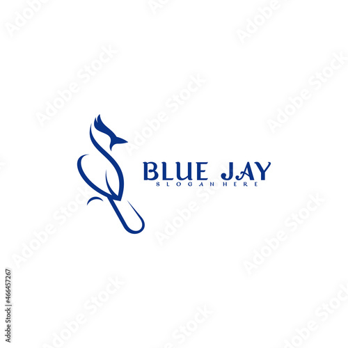 Canvas-taulu Blue jay bird logo vector design. Modern creative design