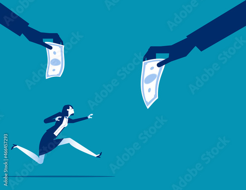 Money or taxes stolen. Business vector illustration concept