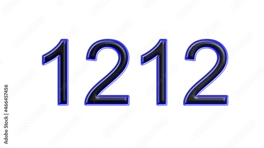 blue 1212 number 3d effect white background blue 1212 number 3d effect white background