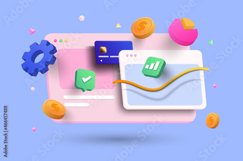 Modern 3d illustration of Data Analysis concept