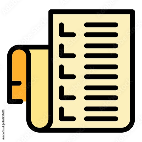 Syllabus icon. Outline syllabus vector icon color flat isolated