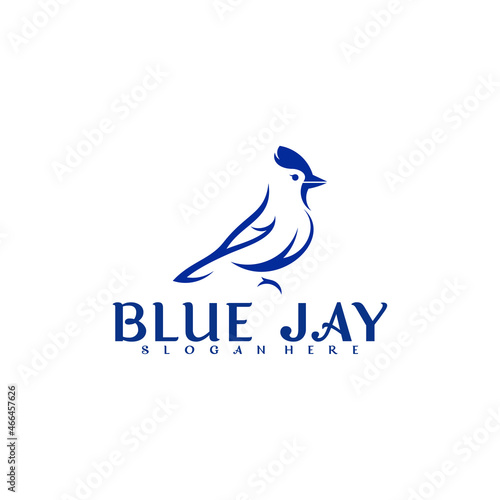 Blue jay bird logo vector design. Modern creative design