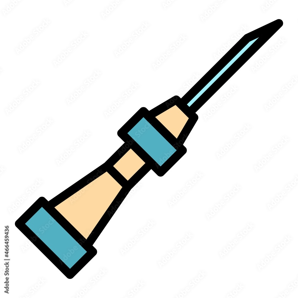 Clinical catheter icon. Outline clinical catheter vector icon color flat isolated Clinical catheter icon. Outline clinical catheter vector icon color flat isolated