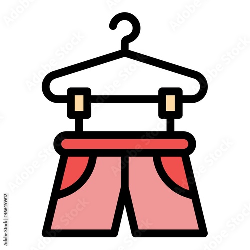Drying pants icon. Outline drying pants vector icon color flat isolated
