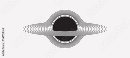 Space black hole icon, line design, editable strokes. Vector illustration, EPS 10