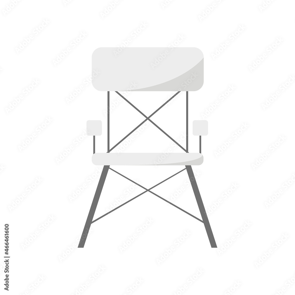Vector illustration of white plastic chair in Scandinavian Nordic style with black legs. Vector illustration of white plastic chair in Scandinavian Nordic style with black legs.