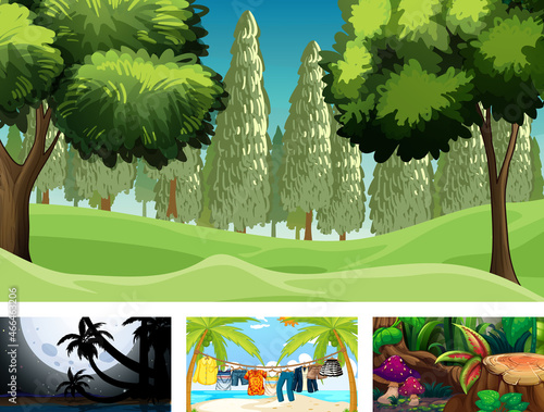 Four different nature horizontal scene