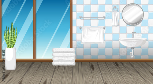 Bathroom interior design with furniture