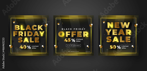 Black friday sale web banner social media instagram post photo