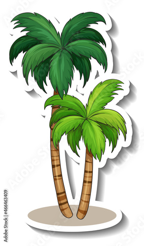 Palm tree sticker isolated on white background