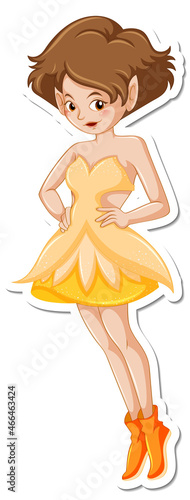 Cute angel cartoon character sticker