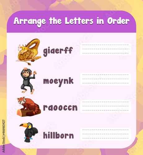Spelling word game worksheet template