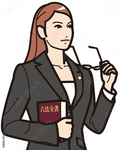メガネをはずず女性弁護士
