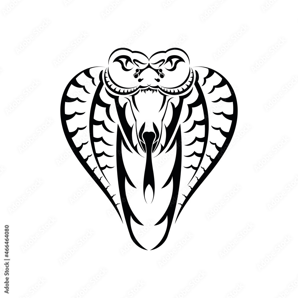 Polynesian style tattoo with mask and snake head. Polynesian style tattoo with mask and snake head.