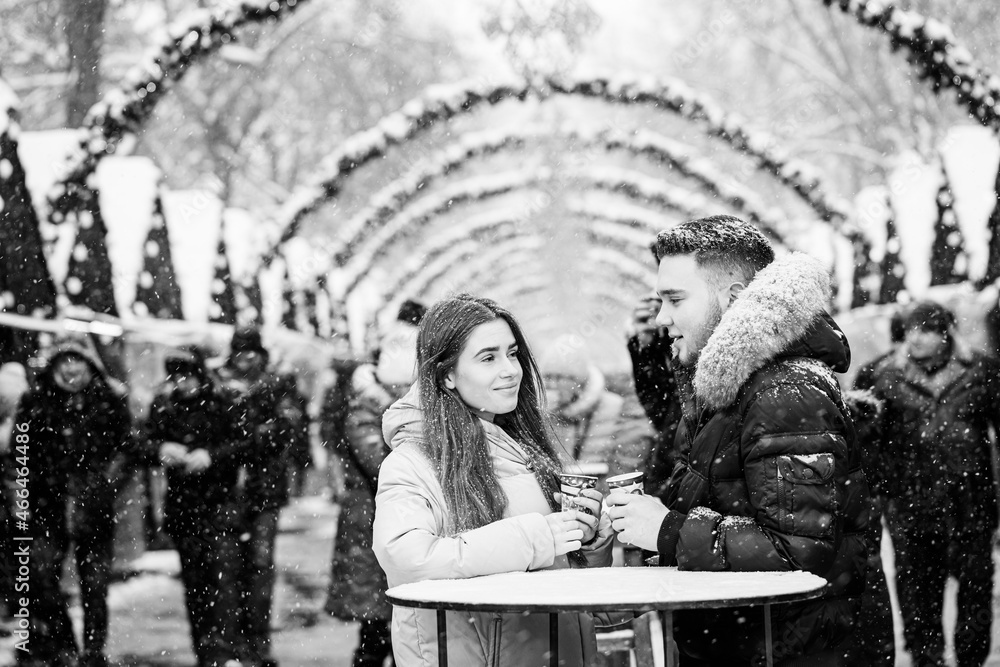 Young couple on Lviv Christmas