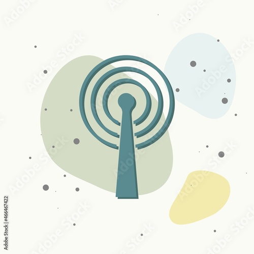 WiFi  transmitter vector icon on multicolored background.