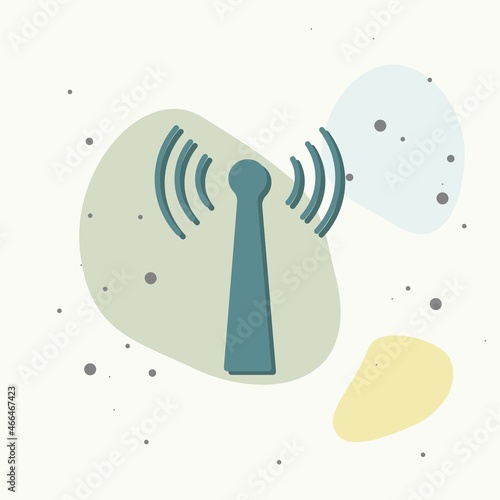 WiFi  transmitter vector icon on multicolored background.