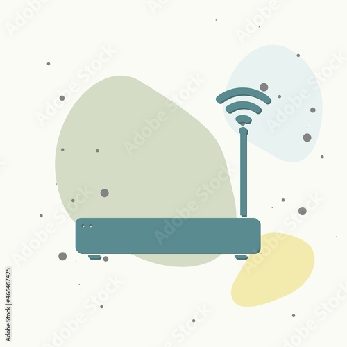 WiFi  transmitter vector icon on multicolored background.