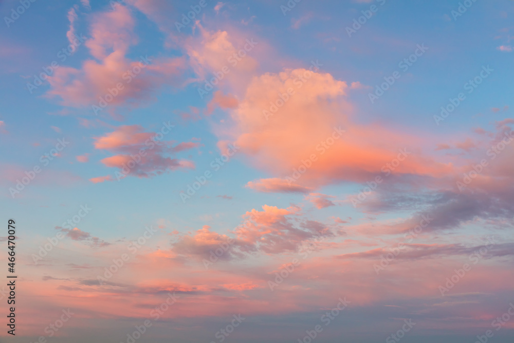 Gentle Sky at Sunset Sunrise with pastel clouds