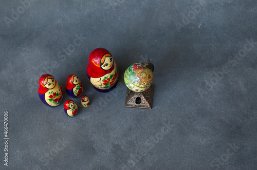 matroshka family, or mamushka family, with mother and children photo