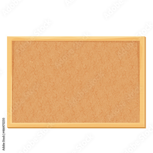  Bulletin Board, cork desk in wooden frame in cartoon style isolated on white background. Grain texture, wall schedule. . Vector illustration