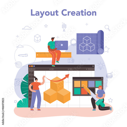 3D printer concept. Digital designer drawing with electronic tools