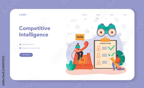 Marketer web banner or landing page. Brand or product advertising