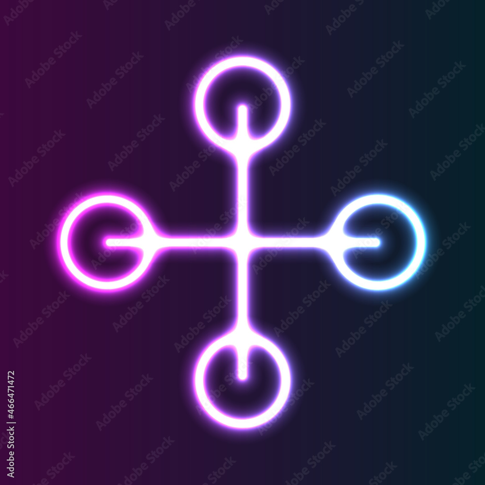 Futuristic Neon icon sign. Purple neon glowing background Futuristic Neon icon sign. Purple neon glowing background