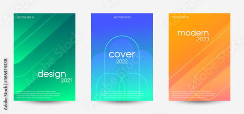 Three of business design template with dynamic composition style for poster, card, banner, flyer, brochure, and page layout other. Vector