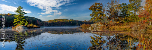 Harriman State Park, located in Rockland and Orange counties,at sunrise on misty morning