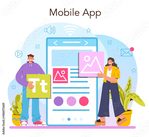 Content manager online service or platform. Digital promotion