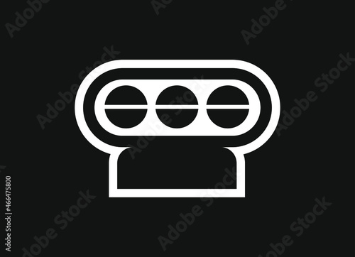 Supercharger blower vector icon on black background.