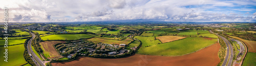 Panorama over Widdicombe Farm from a drone, Torquay, Devon, England © Maciej Olszewski