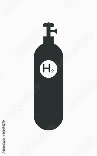 Hydrogen cylinder vector icon isolated on white background.