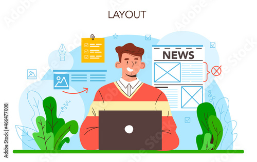 Layout designer. Magazine or newspaper layout developing