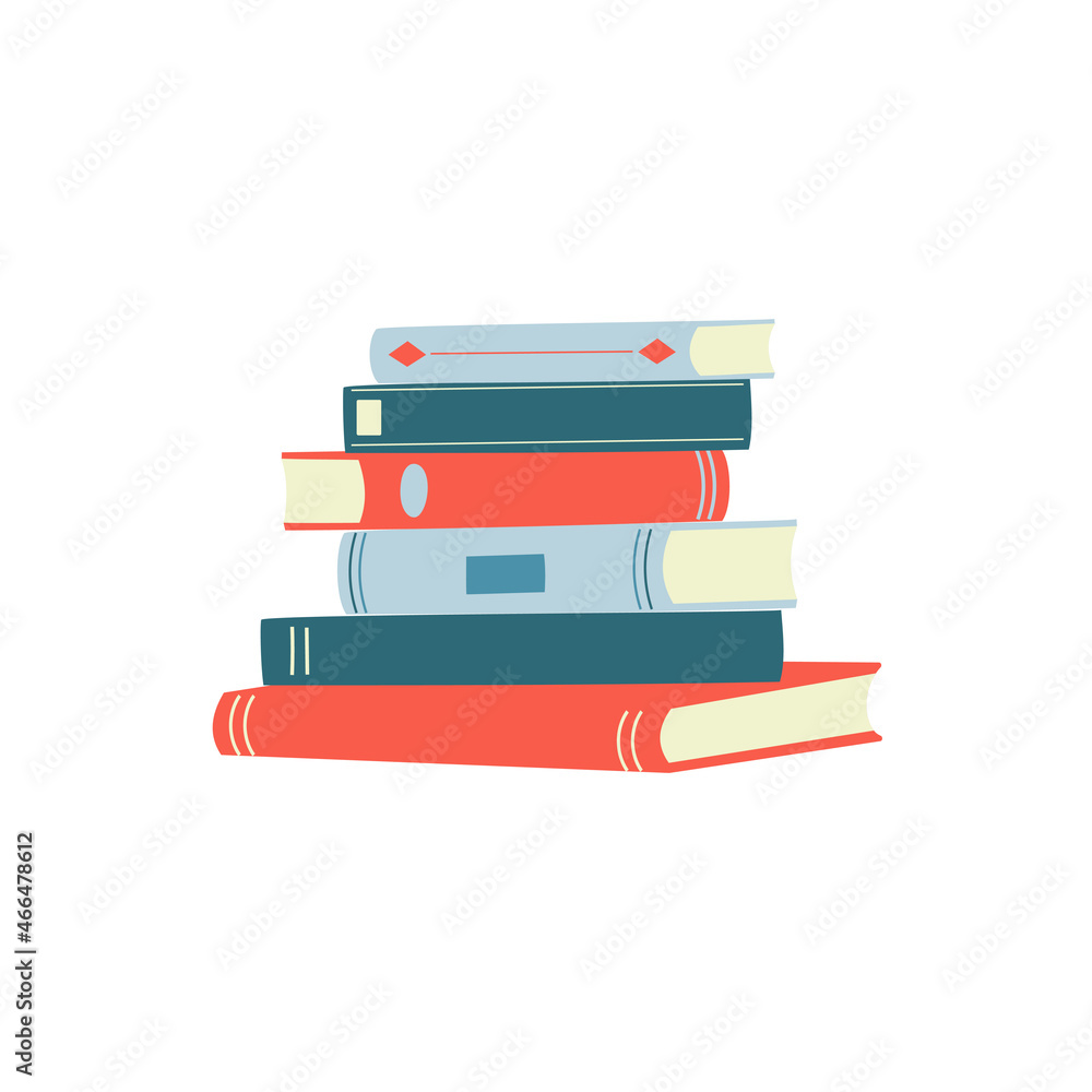 Stack of colorful books. Doodle style. Stack of colorful books. Doodle style.