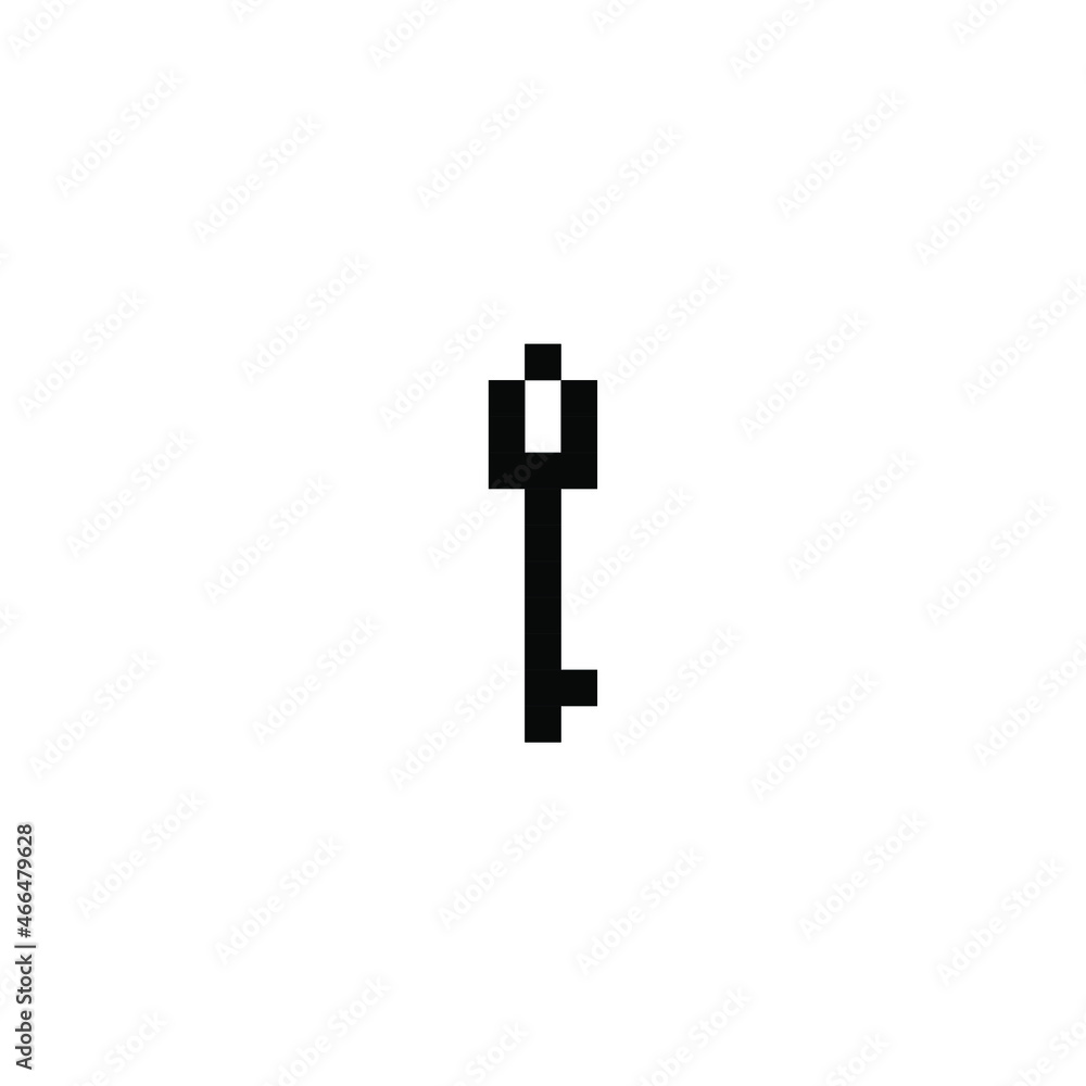 Pixel key for games and web sites. Pixel art. 8 bit