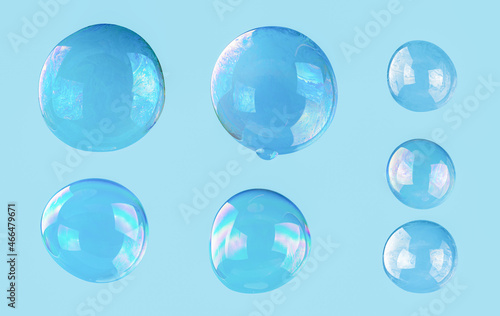 soup bubble isolated on cyan background