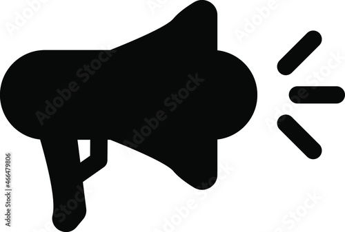 Loudspeaker, megaphone, bullhorn icon or symbol. Advertising, promotion concept. Agitation concept symbol. Vector illustration.