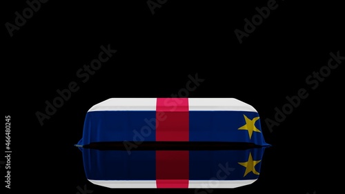 3D rendering of a casket on a Black Background covered with the Country Flag of Central African Republic
