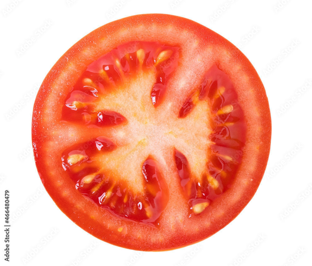 Tomato slice isolated on white background with clipping path. Tomato slice isolated on white background with clipping path.