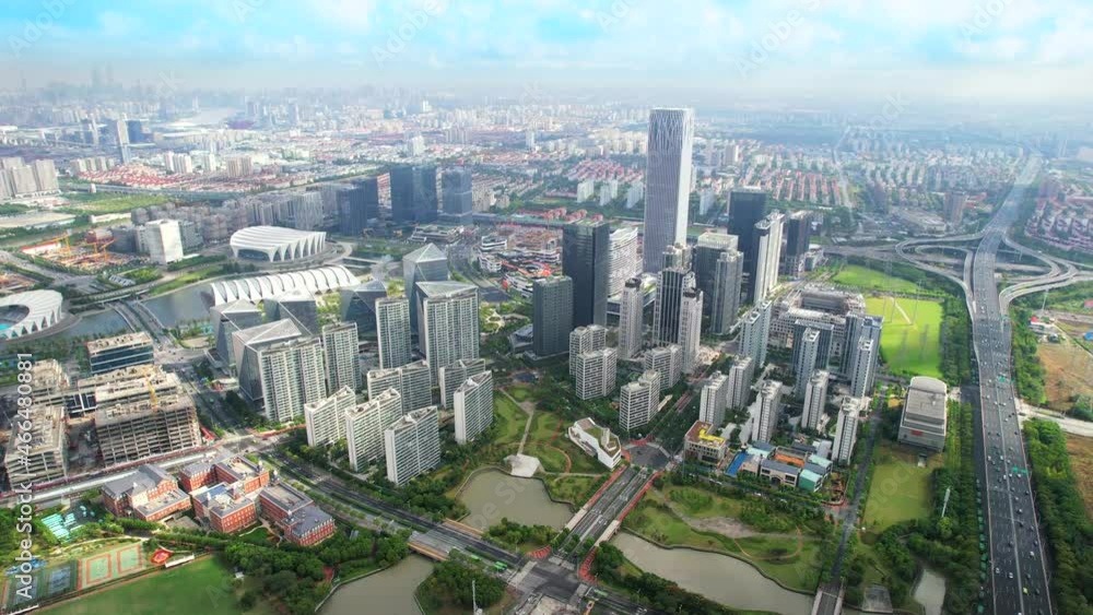 Urban environment of International Media Port and Oriental Sports Center in Shanghai Urban environment of International Media Port and Oriental Sports Center in Shanghai