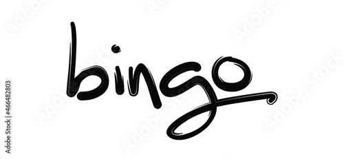 Slogan bingo for lottery. Game of chance to win for young and old. Cartoon vector logo or symbol