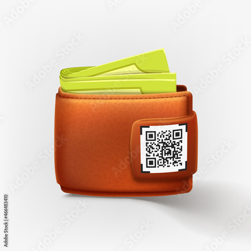 full digital leather wallet with qr code