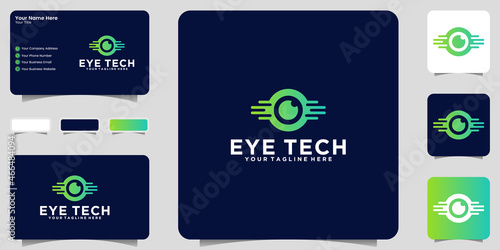 tech eye logo and business card design