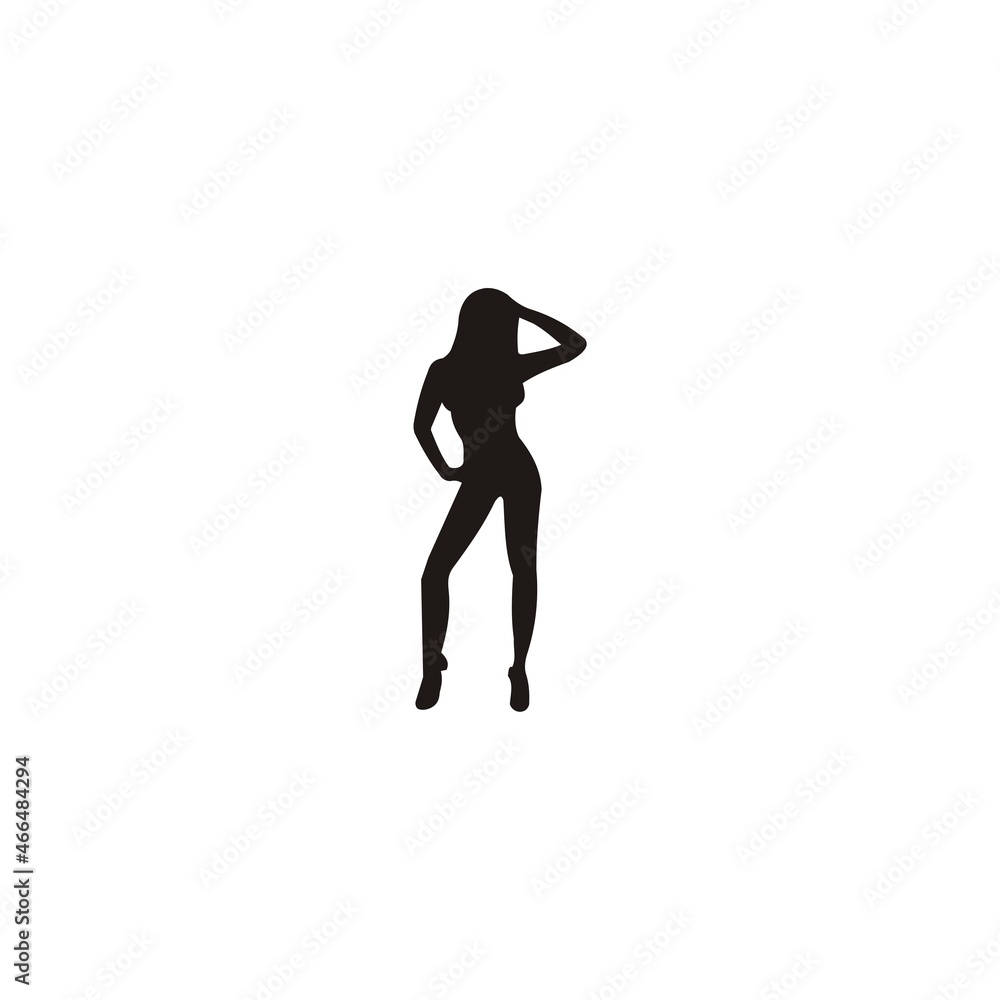 stylish woman logo vector illustration template