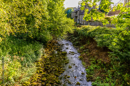A view down Clapham Beck, Clapham at the foot of Ingleborough, Yorkshire, UK in summertime photo