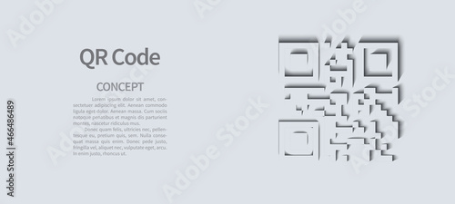 QR code template design on gray background.