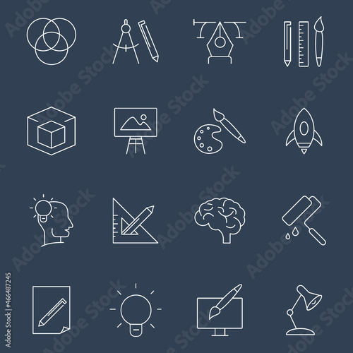 Design icons set. Design pack symbol vector elements for infographic web